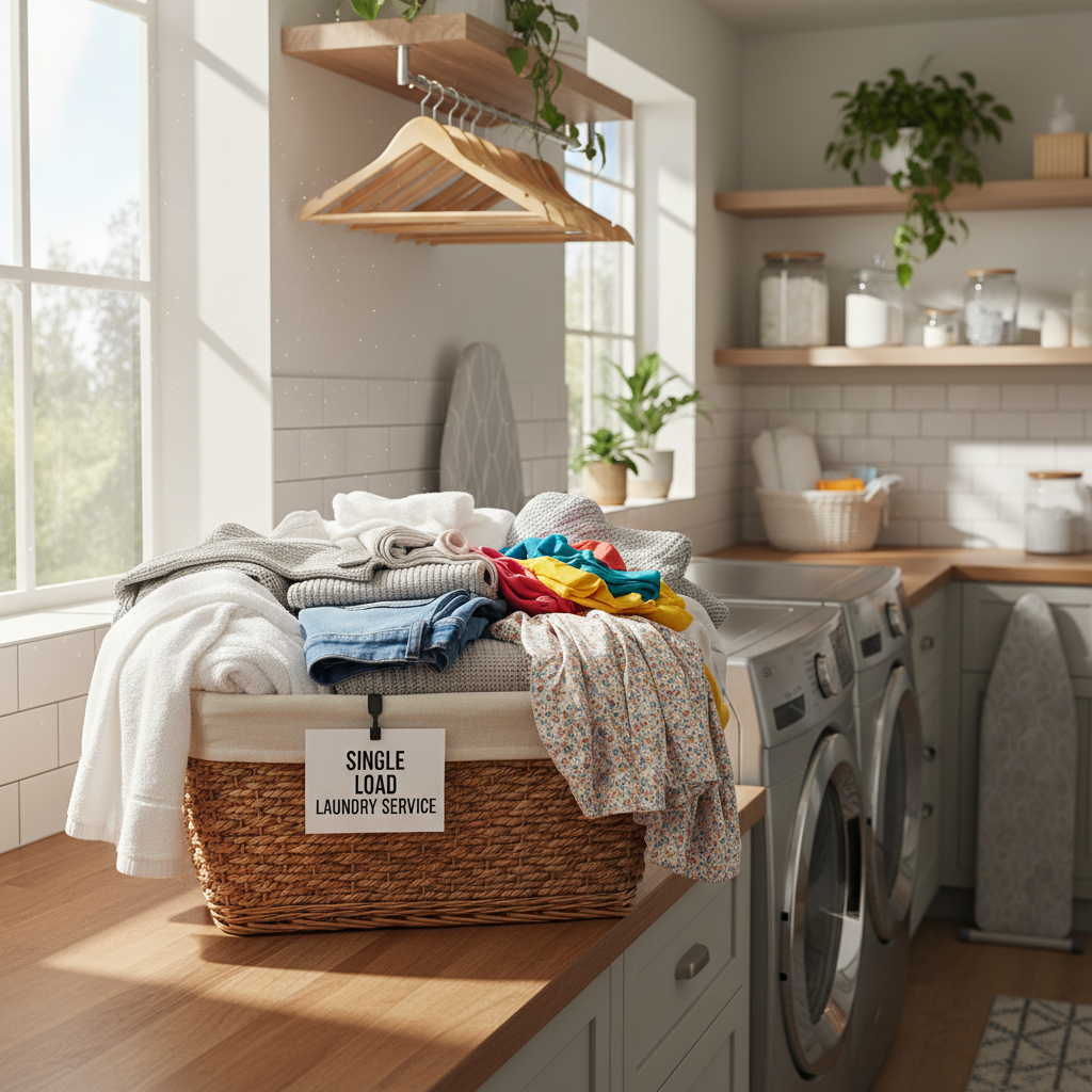 Neatly folded laundry in a basket